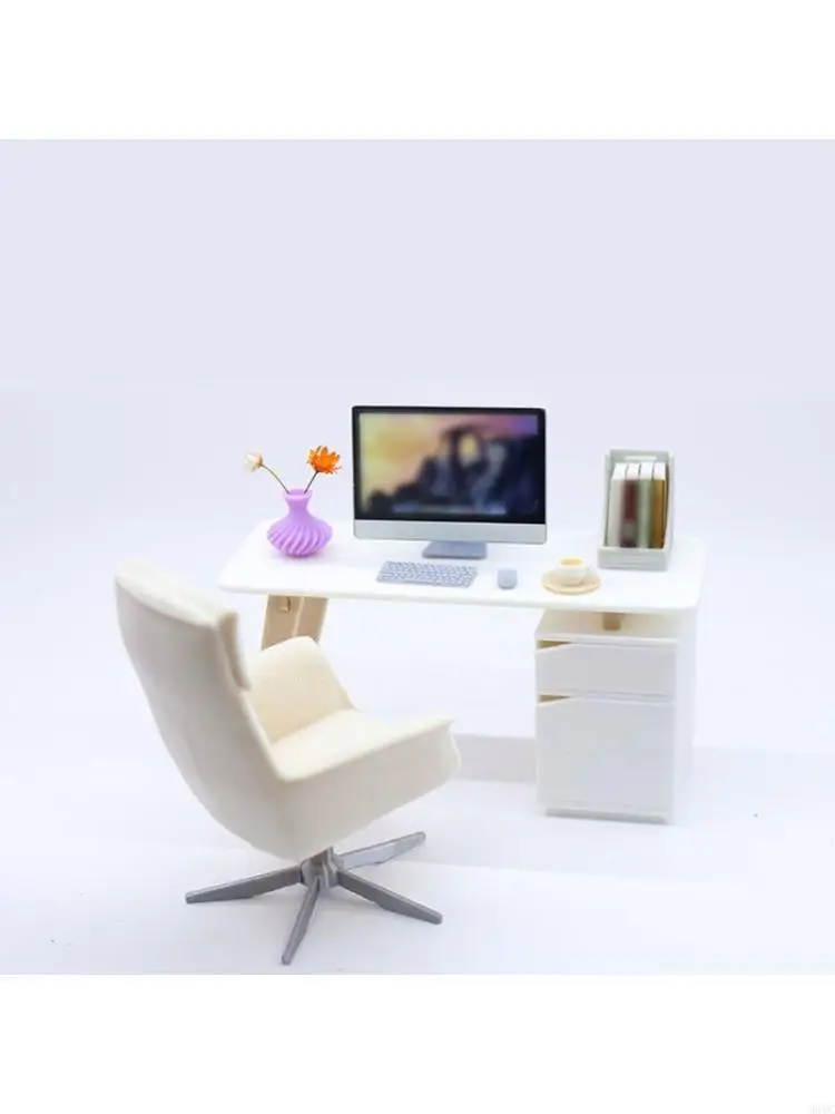 

M89C Mini Office Scene Accessories 2 Piece Set Detailed Design For Dollhouses Enthusiasts