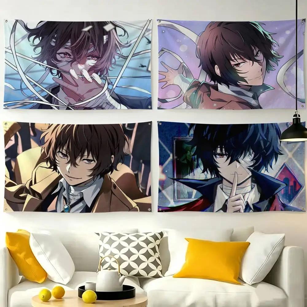 D-Dazai Osamu B-Bungou Stray Flags for Bedrooms Home Decor Items Outdoor Decors Garage Decoration Flaga