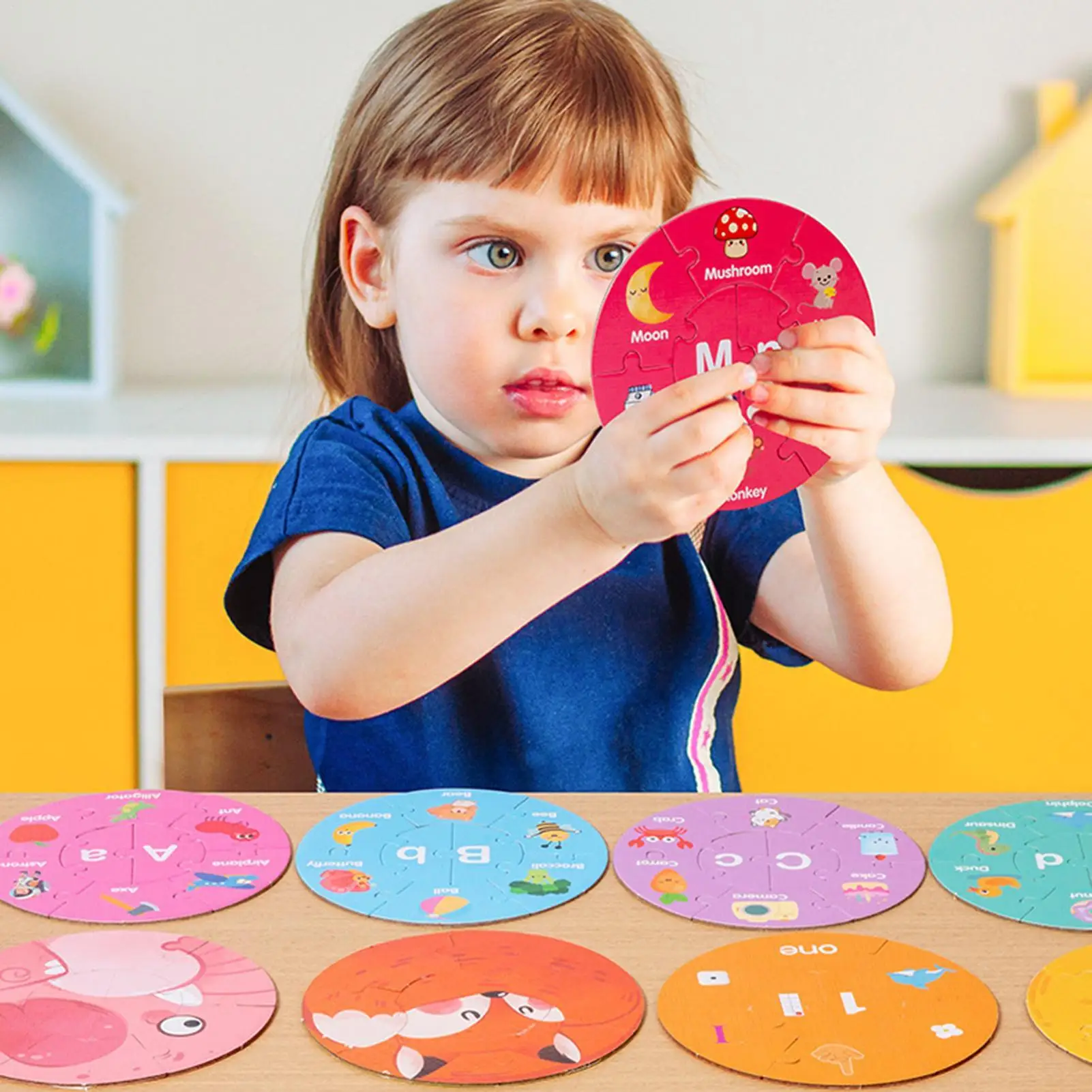 

Alphabet Puzzle Toddler Alphabet Number Jigsaw Puzzles Educational Toys Double-Sided Counting Spelling Matching Game for Kids