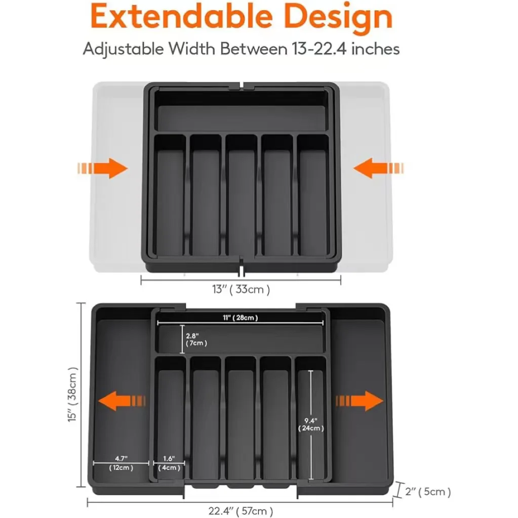 Expandable Silverware Cutlery Utensil Organizer Tray for Kitchen Drawers,Flatware Tableware Tray for Spoon Spatula Forks