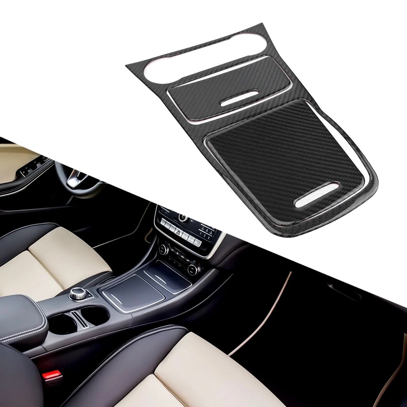 لمرسيدس لبنز GLA A CLA Class 2013 2018 ألياف الكربون وحدة التحكم المركزية لوحات الكسوة للنمط والحماية