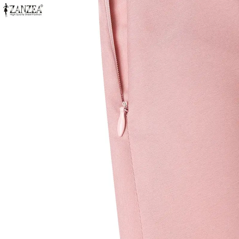 ZANZEA Elegantes Damen-Party-Midikleid mit umgekehrten Falten, quadratischer Ausschnitt, Puffärmel, A-Linien-Kleider, Sommerkleid, Dete Night Vestidos – Detail 15