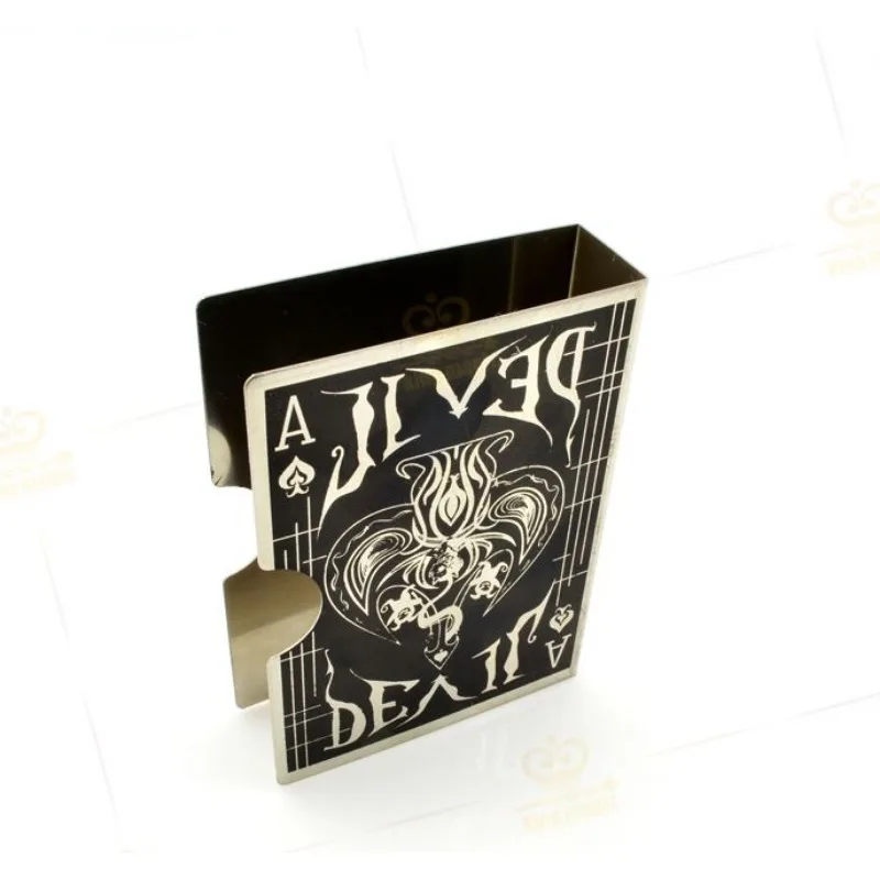 Steel Devil Card Protector Magic Trick Cards Clip Holder Deck Poker Protector Pack Box Case Magic Props Accessory