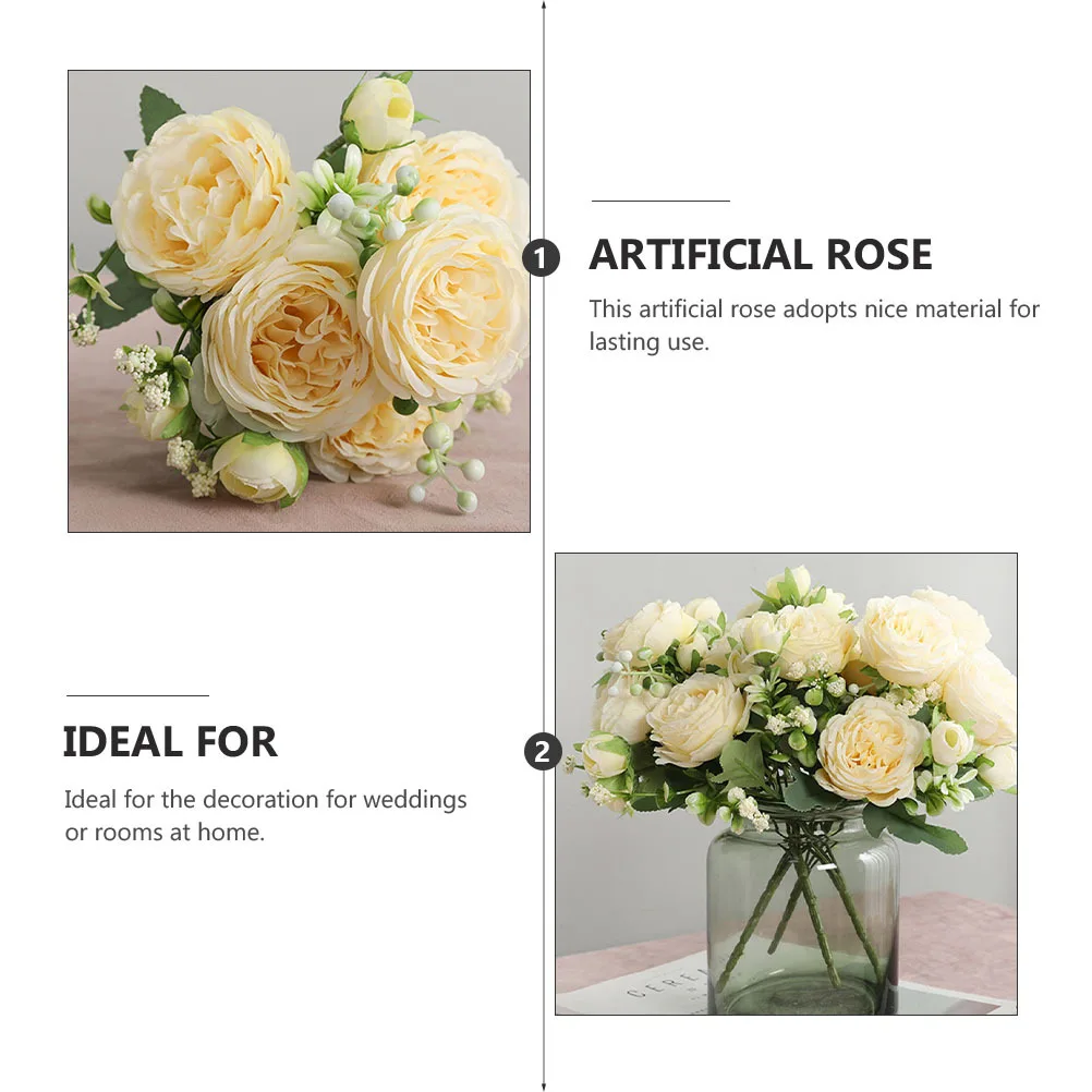 

1Pcs Lifelike Rose Pick Premium Material Romantic Flower Arrangement Wedding Party Home Decoration Decorative Artificial Flower