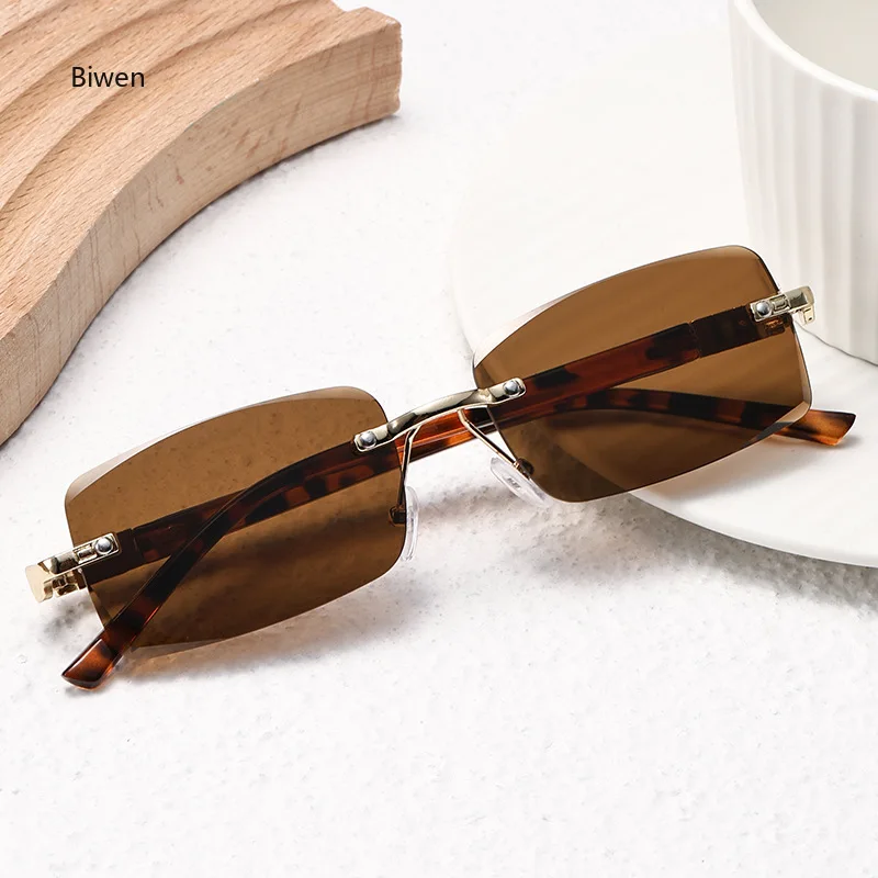 

Fashion Rimless Sunglasses Men Women Populare Frameless Sun Glasses Male Female Classic Small Square Summer Traveling Shades