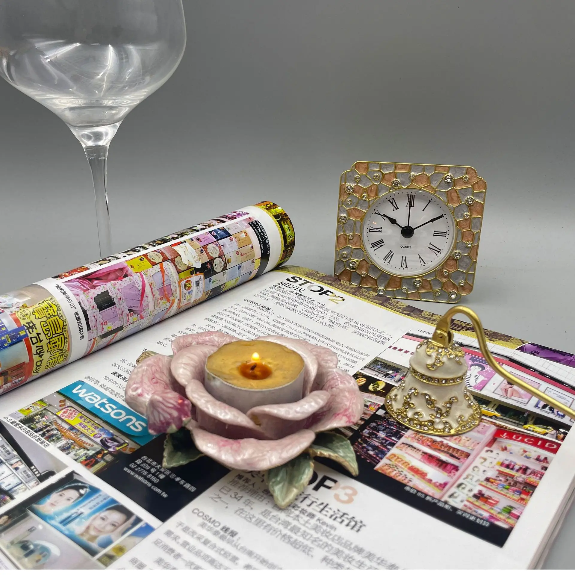 Japanese And Korean Style Roses Candle Tray Scented Candle Tray Base Christmas Gift Home Ornament