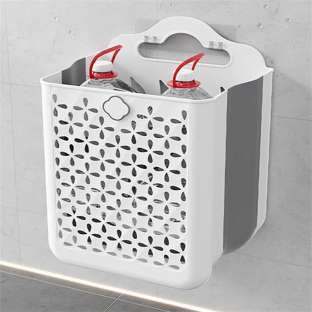 Folding Bathroom Dirty Clothes Basket Wall-mounted Storage Basket Household Dormitory Bathroom Portable Dirty Clothes Basket