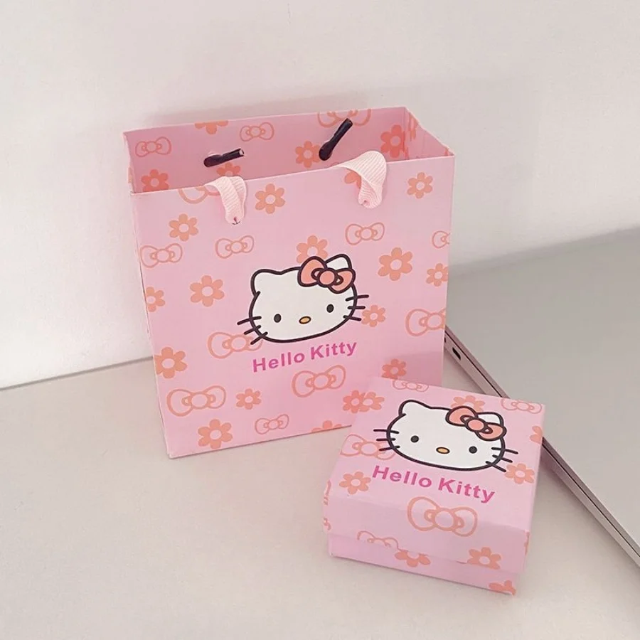 1/2 قطعة مجموعة علب هدايا مجوهرات HelloKitty أنيقة مع إغلاق مغناطيسي للإزالة صينية ديكور