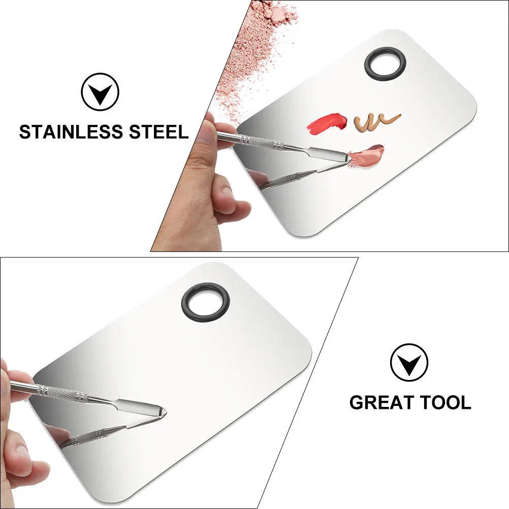 1 مجموعة الفولاذ المقاوم للصدأ مسمار الفن لوحة خلط الأساس أحمر الشفاه أصباغ الكريمات Diy بها بنفسك الجمال ماكياج أداة كيت ملعقة وشملت