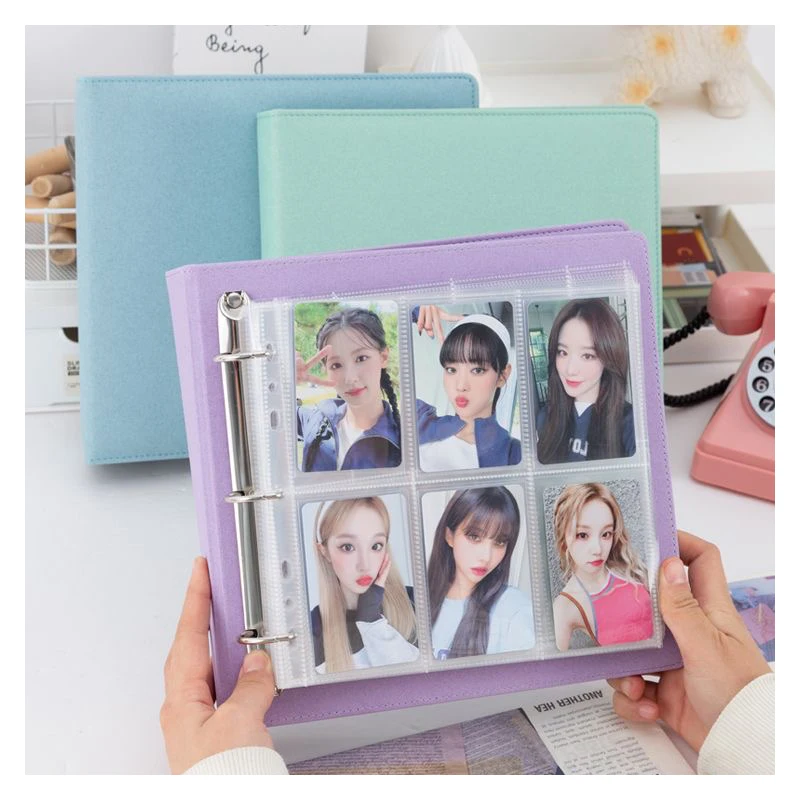 5/6-Fach Kpop Fotokarten-Sammelmappe Glitzer A5 Breites Fotokarten-Sammelbuch Macaron Fotoalbum PU-Leder Koreanischer 포카 바인더