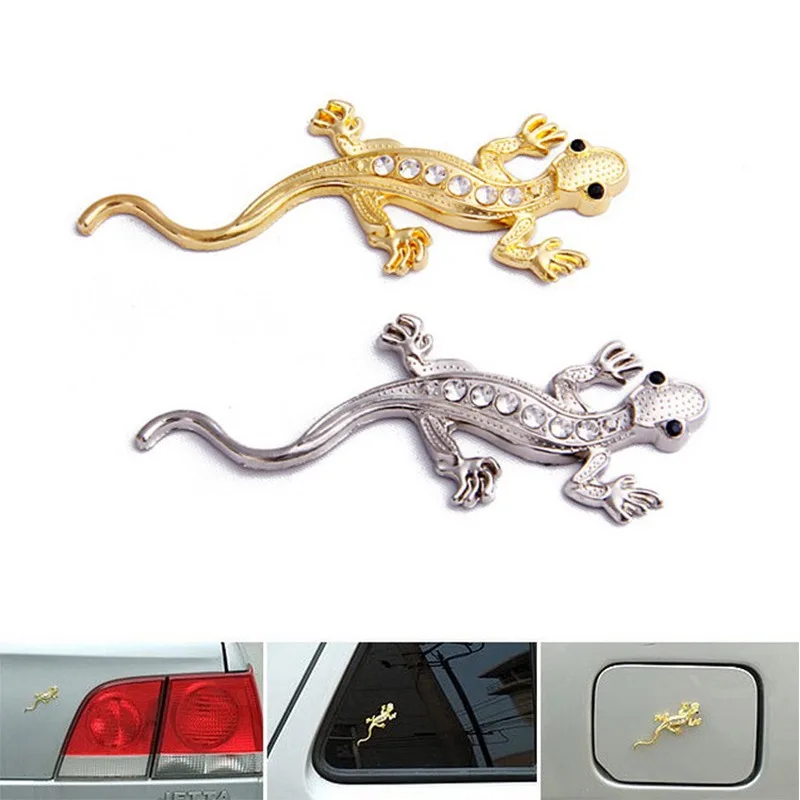 

Алмазная металлическая наклейка Gecko, автомобильная наклейка, зеркальная металлическая наклейка, 3D эмблема, наклейка, автомобильные аксессуары