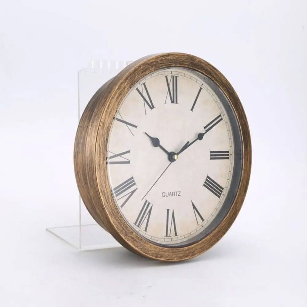 Wall Mountable Wall Clock Safe Box Silver Brown Compact Size Clock Hidden Storage Container Lockable Container