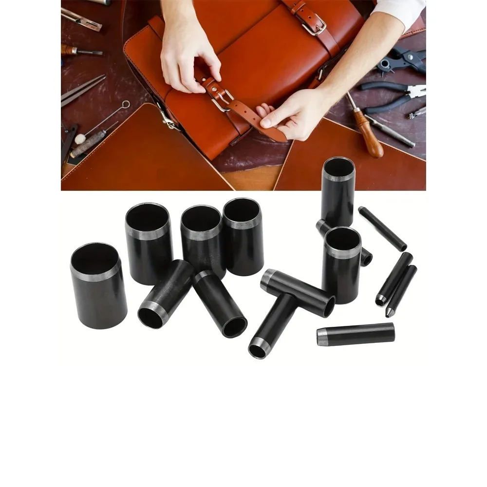 15 Größen Rundlochstanzer (1-15mm), Hohlstanzer-Set mit Aufbewahrungsbox, Lederlochstanzer, Lederhandwerk-Stanzwerkzeug – Detail 8