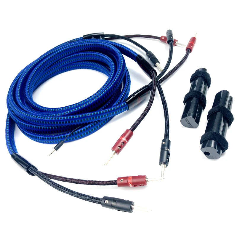 Gibraltar Silver Banana Plug HiFi Audio Speaker Cable Wiht 72V Battery for Home Theater Amplifier DVD/CD Player System