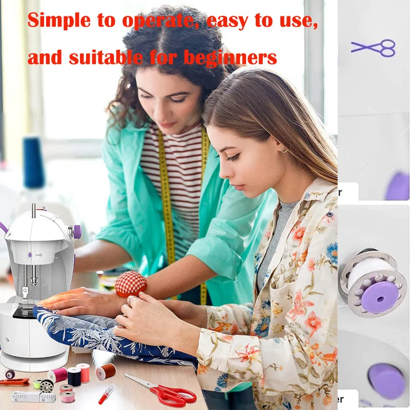 Nouvelle machine à coudre électrique multifonctionnelle 2-en-1 pour la maison, disponible en 8 couleurs avec deux options d'alimentation pour un changement flexible. La machine présente une conception compacte et légère, portable et facile à ranger, avec une qualité exceptionnelle.