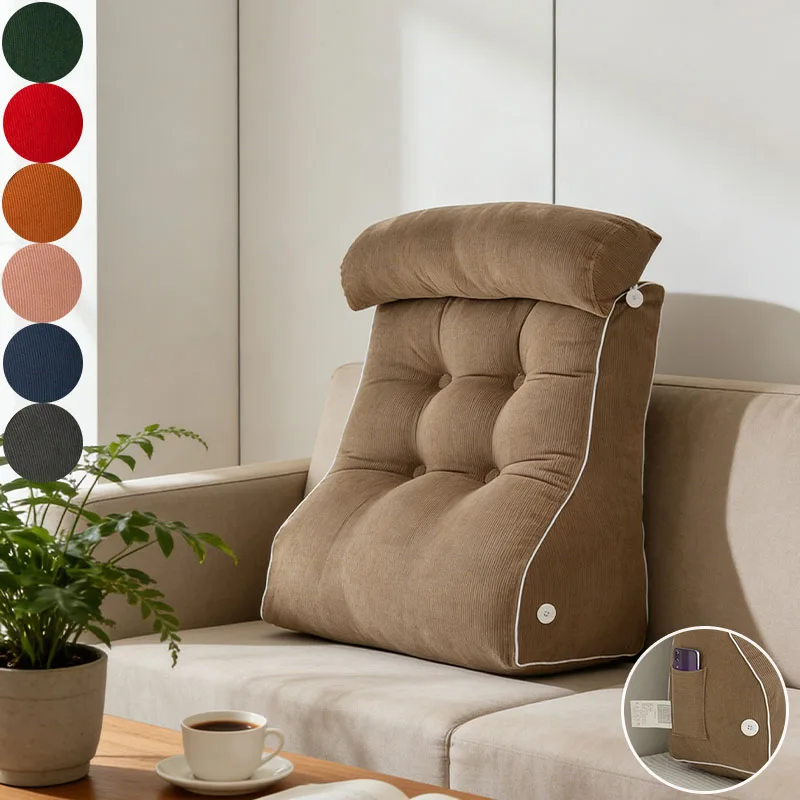 

Corduroy Adjustable Pillow Waist Support,Detachable Sofa Waist Cushion Suitable for Bed Sofa Reading Leisure and Entertainment