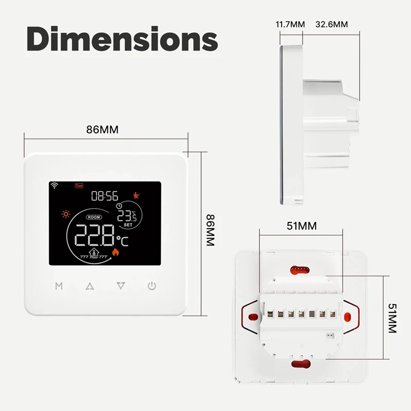 Tuya-Contrôleur de température Wifi ThermoandreRoom, eau, chauffage au sol électrique, bomicrophone à gaz, contrôle d'application pour Alexa