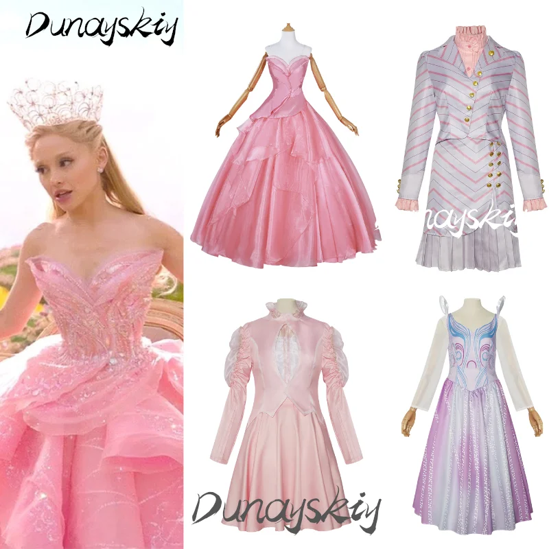 Wicked Movie Glinda The Good Costume Set Cosplay Event Princess Sweet Seventeen Birthday Dress Up Party Costumized Outfit Girl