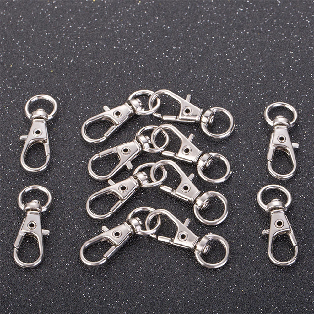 

10/20/50/100 шт. серебряный цвет металлическая застежка-лобстер брелок для ключей карабин застежка брелоки для ключей DIY брелок для сумок аксессуары