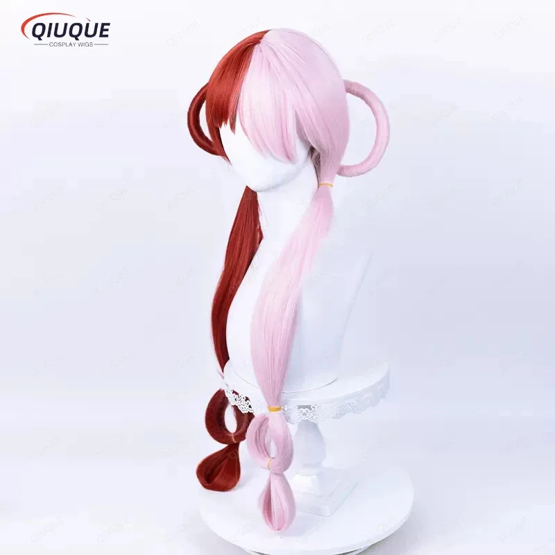 2025 yiyi Anime ONE PIECE FILM UTA Cosplay Long Pink Red Heat Resistant Synthetic Hair Halloween Party Wigs + Wig Cap