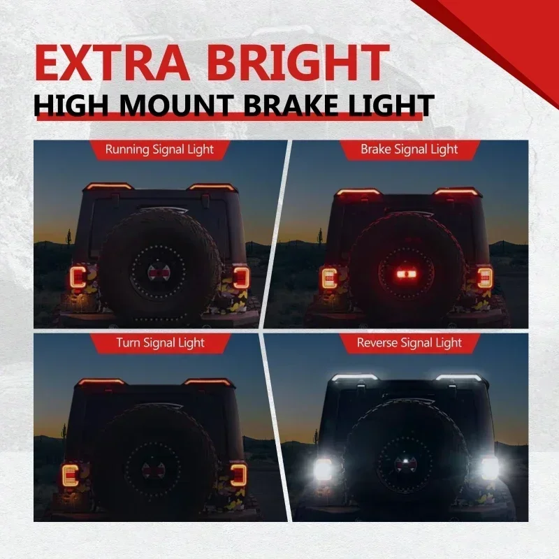 1 Paar Auto LED High Mount Bremslicht für Jeep Wrangler JK 2015-2017/JL 2014-2016