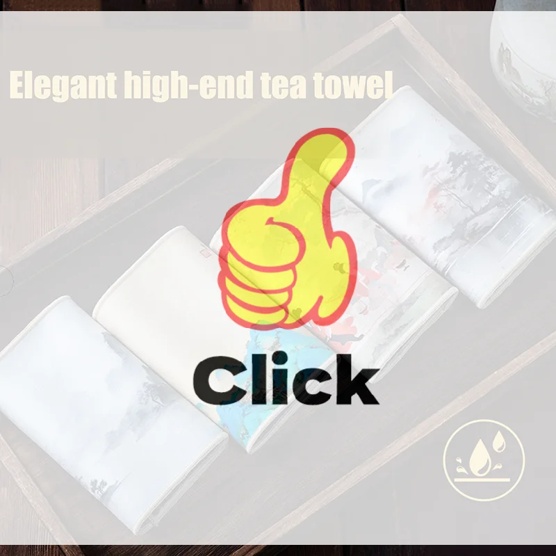 Asciugamano da tè di fascia alta 30 * 18 cm con stile retrò e pittura colorata, panno speciale per bere il tè, set da tè premium