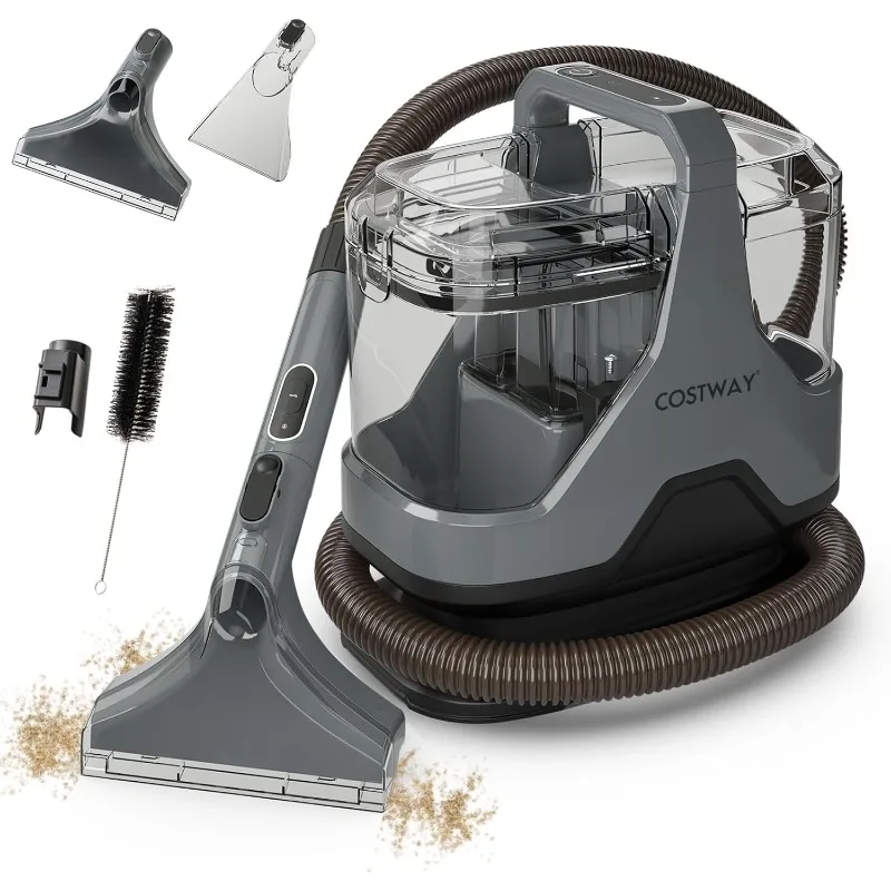 

COSTWAY Upholstery Cleaner Machine, Portable Spot Cleaner with 15Kpa Powerful Suction, 600W Cleaning Machine with Attachments