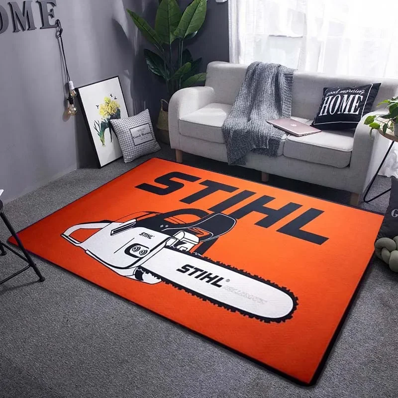 STIHL Chainsaw Cutting Saw Printed Carpet Agriculture Forestry Bedroom Decor Anti-Slip Game Room Living Room Large Area Rugs