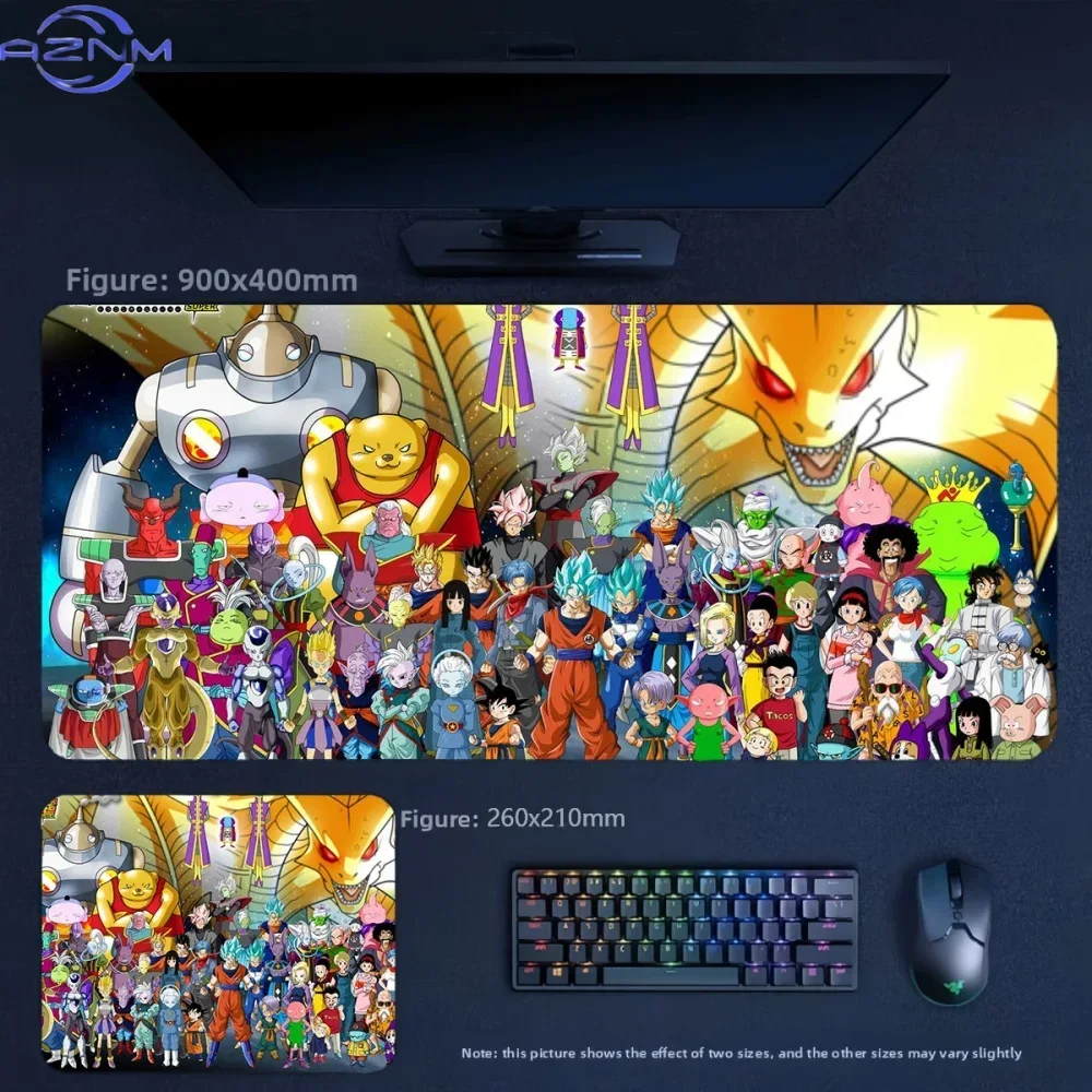 Anime Dragon Ball Kid Goku Fighting Tao Pai Pai Large Mousepad Rubber Non-Slip Gaming Desk Mat Keyboard Pad for Home Office Deco