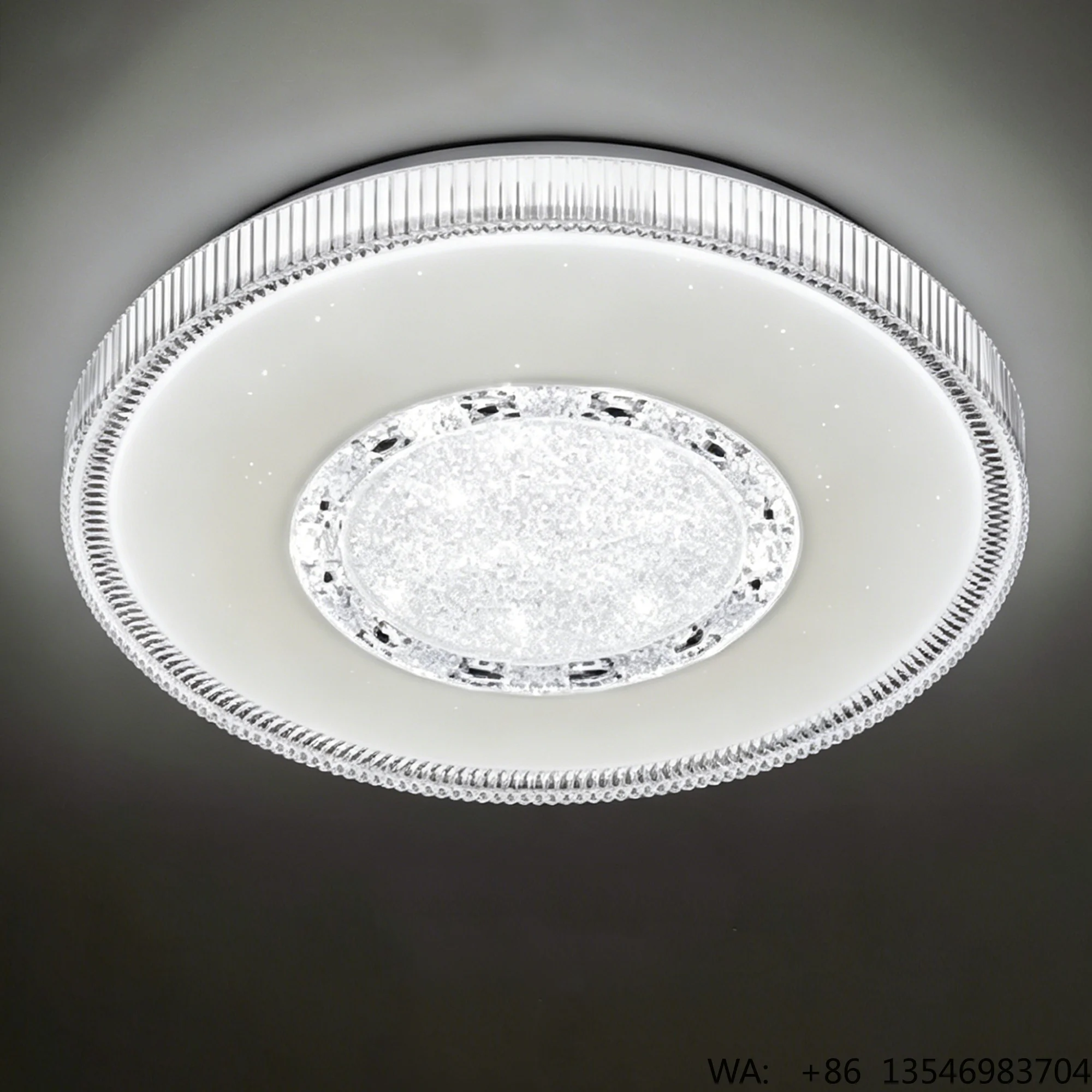Wholesale Modern Iron Round Double Layer Crown Shaped LED Ceiling Lamp Flush Mount Dimmable Acrylic Ceiling Light Living Room
