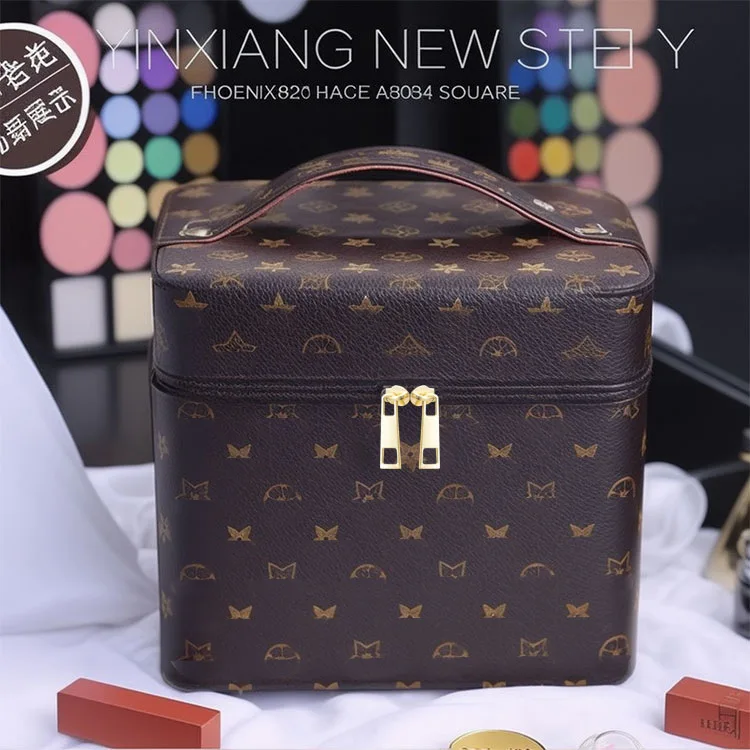 Retro Internet Celebrity High-looking Ins Cosmetic Bag,souvenir Suitcase,large Capacity Multi-functional Makeup Case,wedding Use
