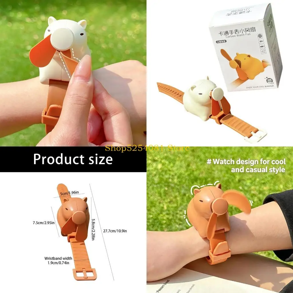 AXYC Stylish Capybaras Pattern Handheld Fan Portable Coolings Gadget With Rechargeable Battery For School Offices