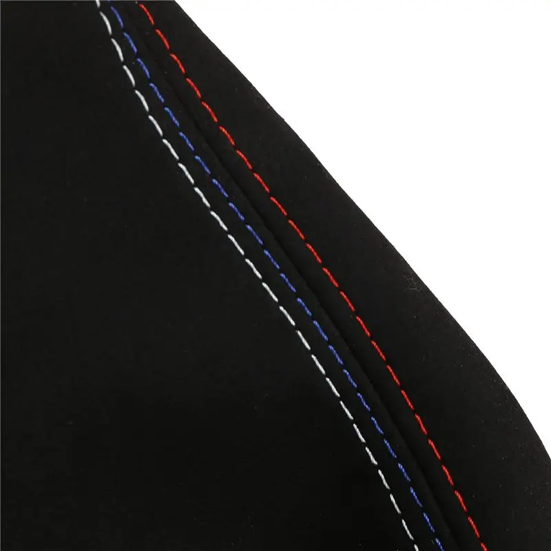 Durable-Car Gear Shift Collars Manual Handbrake Gaiter Boot Cover For BMW- 3 Series E36 E46 E30 E34 M3 Z3 Black Suede Leather view 3