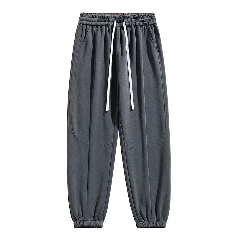 ذكر جديد فضفاض موضة Sweatpants جودة عالية كبيرة الحجم عادية مرونة الخصر الرباط السراويل الرجال ربيع الخريف بنطلون مستقيم