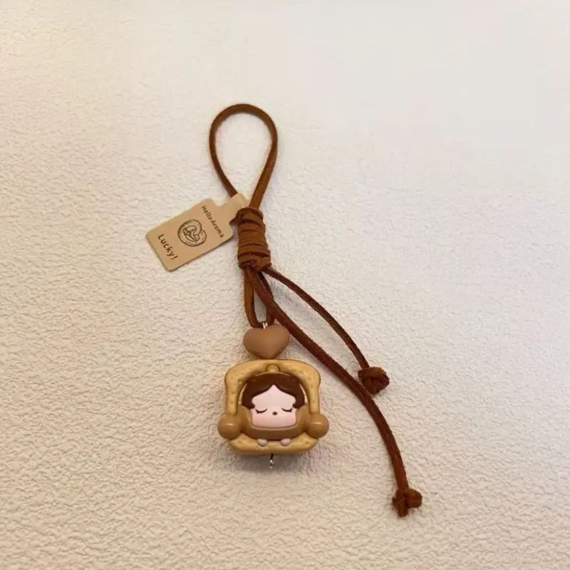 Crying Baby Bread Series Woven Bag Hanging Adorable Leather Rope Handmade Interesting Personalized Keychain Pendant Ornament