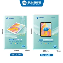 SUNSHINE-Película de hidrogel Flexible para iPad, Protector de pantalla de 12,9 pulgadas, 200x300/230x320mm, SS-057HP/SS-057HP + tamaño grande, 20 unidades