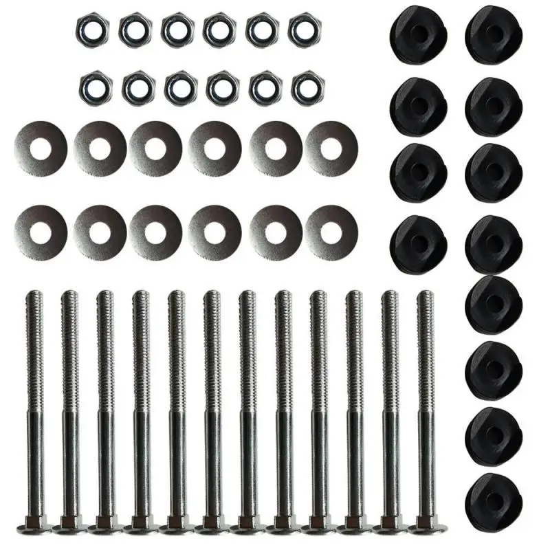 12pcs Unassembled Nut Tube Fixing Trampoline Screws Jumping Bed Carriage Screw Nut Screw Circle Screws Trampoline Accessories