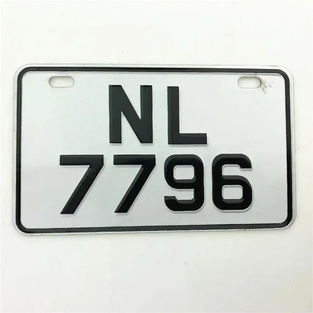 Motorcycle Electric Personality Alloy License Plate Fans Decorative Label Personalized Numbers,Letters,Japanese Style City Names