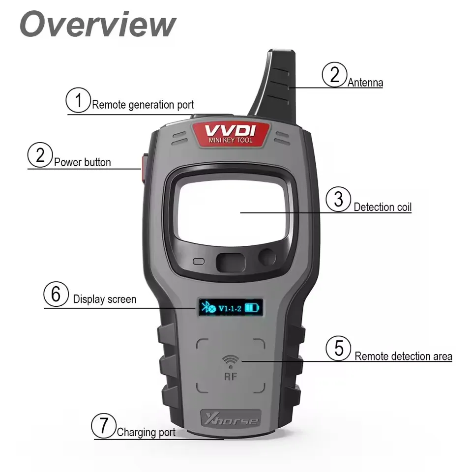1PCS/LOT Xhorse VVDI Mini Key Tool Remote Key Programmer Global Version Without ID48 96bit Clone Function No Token