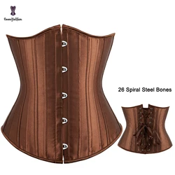 Corsetto sottoseno 26 spirale in acciaio disossato Bustier elegante raso nero albicocca corsetto estate donna vendita calda allenatore vita solido