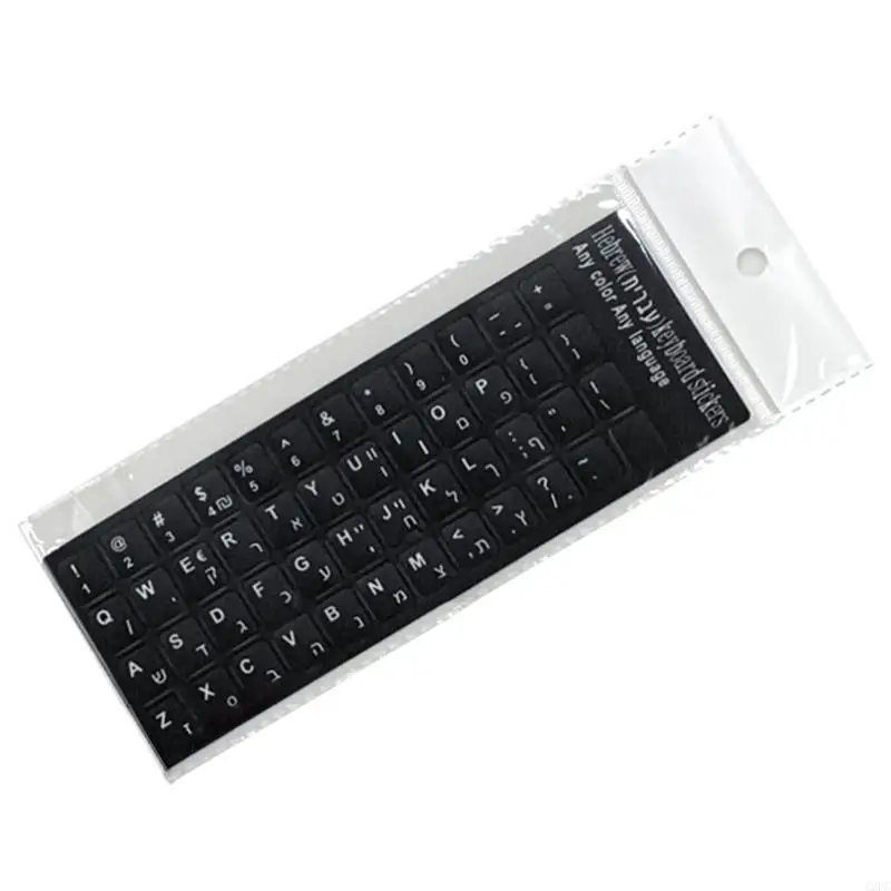 12PC Keyboard Sticker Language-English Arabic Russian Hebrew Letter Film for PC Laptop Computer Accessories