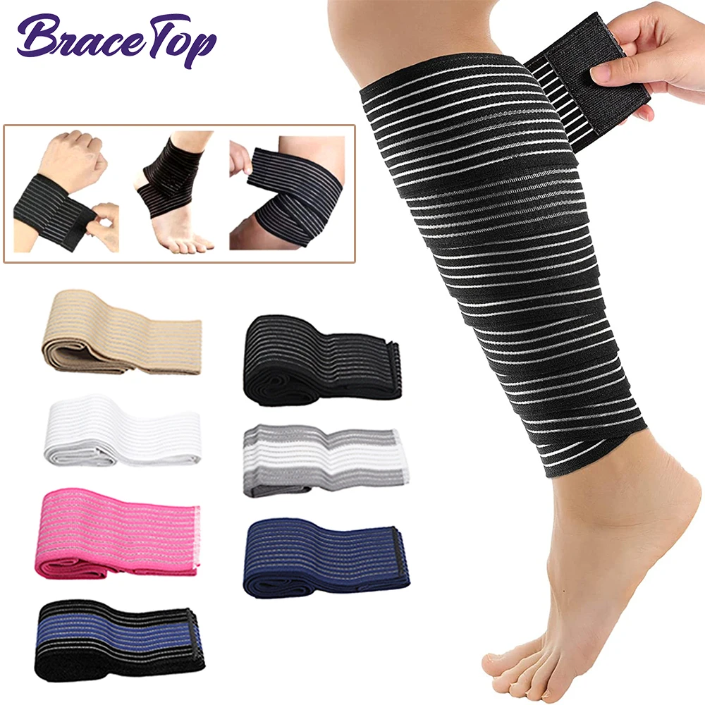 

BraceTop Elastic Calf Compression Bandage Leg Compression Sleeve,Compression Wraps Lower Leg for Stabilising Ligament,Joint Pain