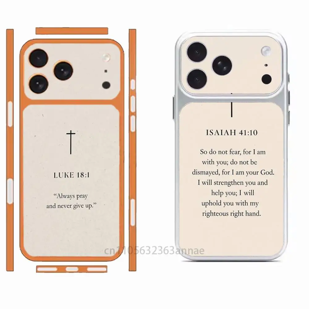 God Jesus Bible Verse Isaiah Removable HD/Matte Full Coverage Films For iPhone 17 Pro Max 17 Pro