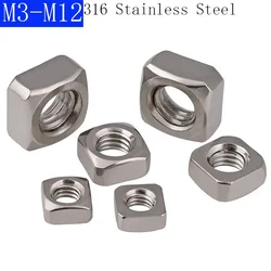 M3 M4 M5 M6 M8 M10 M12 316 Stainless Steel Square Nuts Machine Screw Nuts A2 - 70