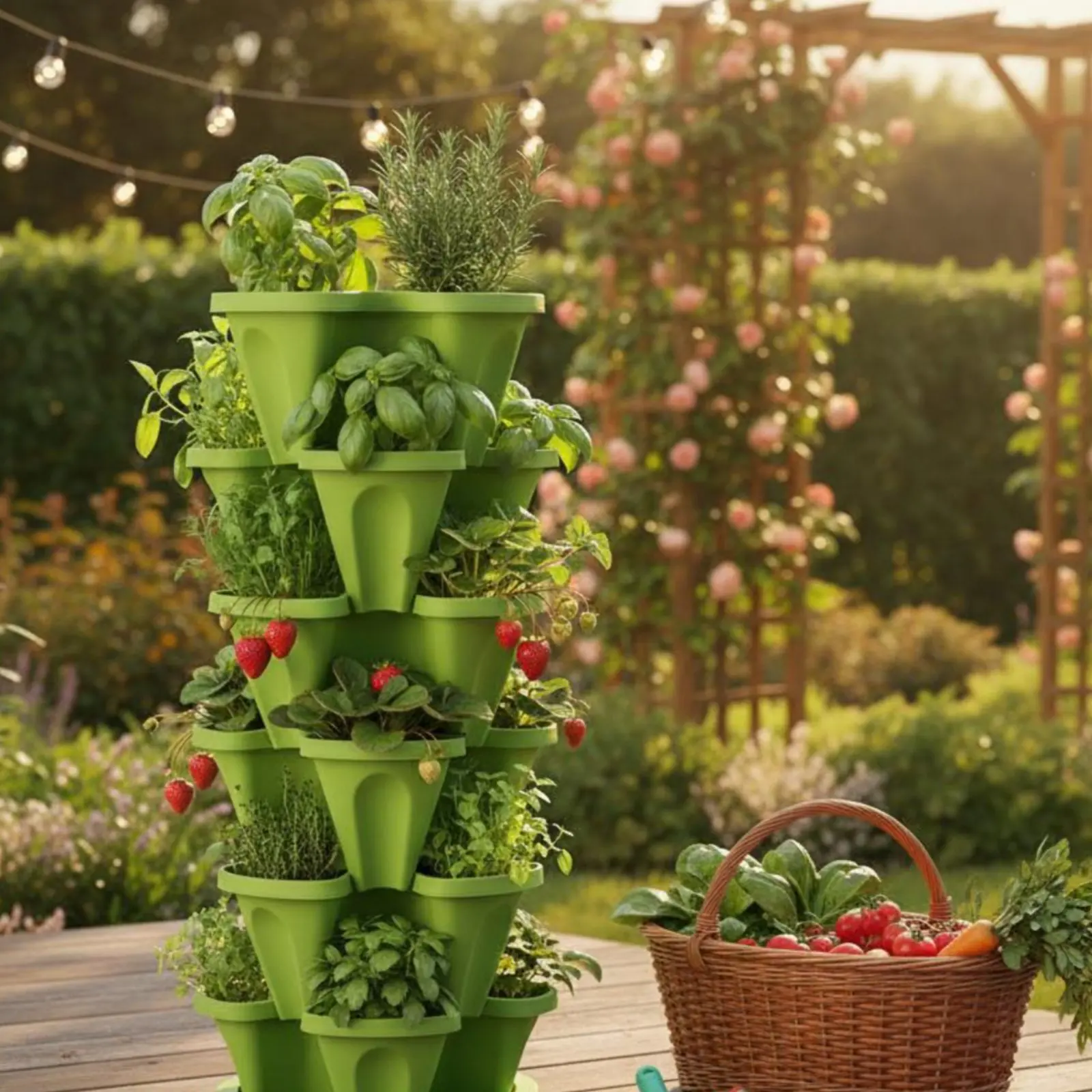 

Multi-Tier Pipe Planter Space Saving PVC Pipe Planting System Hydroponics Growing System Kit Food-Grade Material for Greenhouse