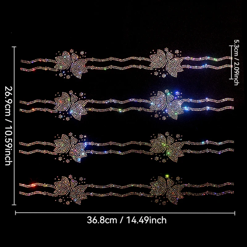 

High-quality rhinestone chain patterns are ironed on T-shirt and denim clothing accessories