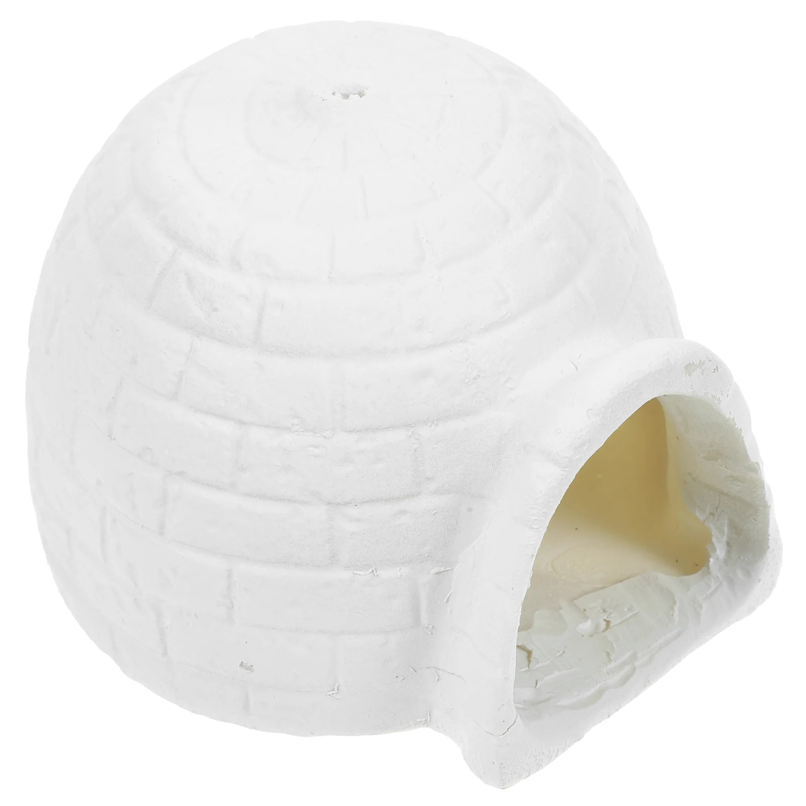 Figurine Igloo pour enfants, modèle simulé, ornement de maison de glace, image en résine blanche