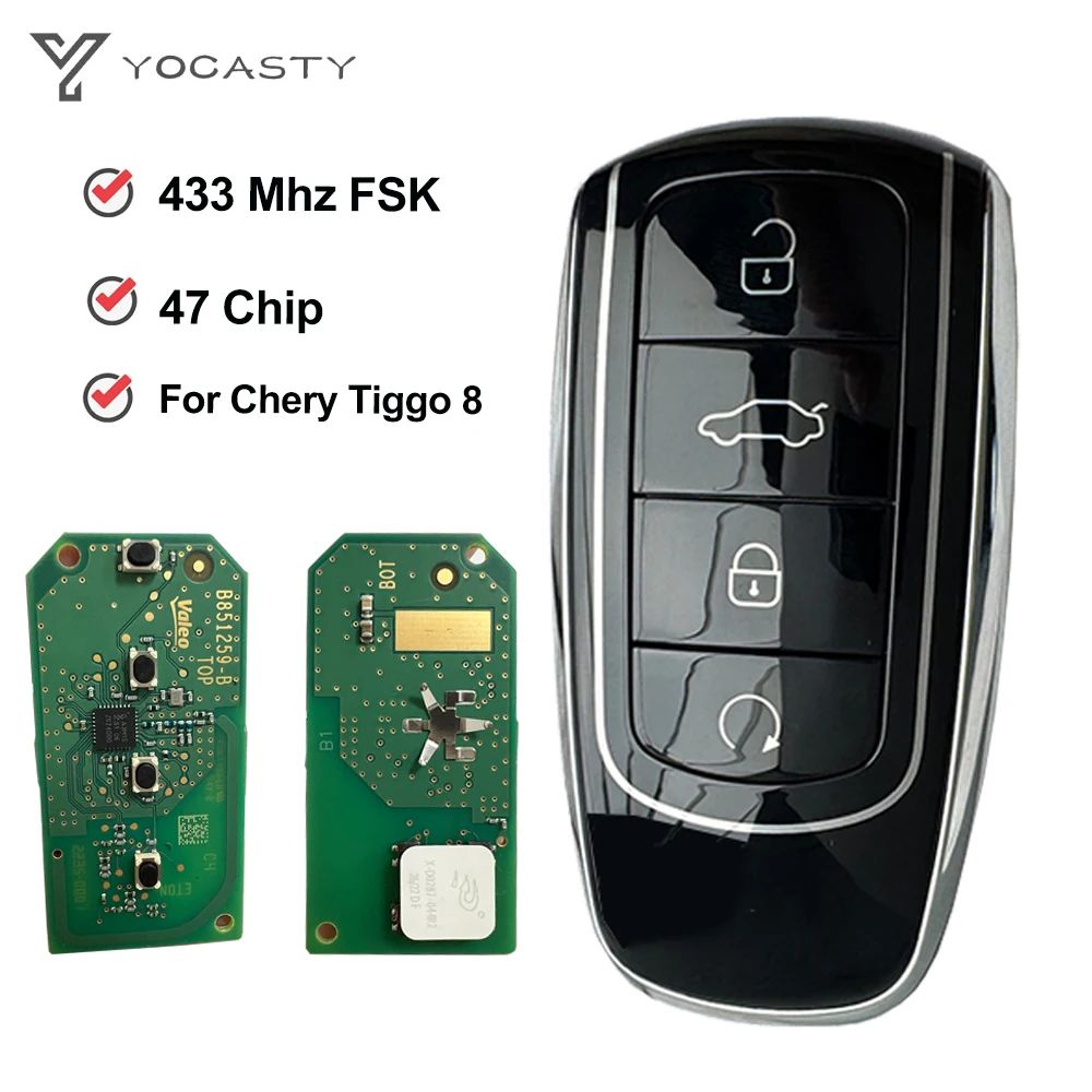 

YOCASTY Original 434Mhz ID47Chip Keyless Smart Car Key For Chery Tiggo 6 7 8 Plus Tiggo 8 Pro Omoda 5 Intelligent Remote Key
