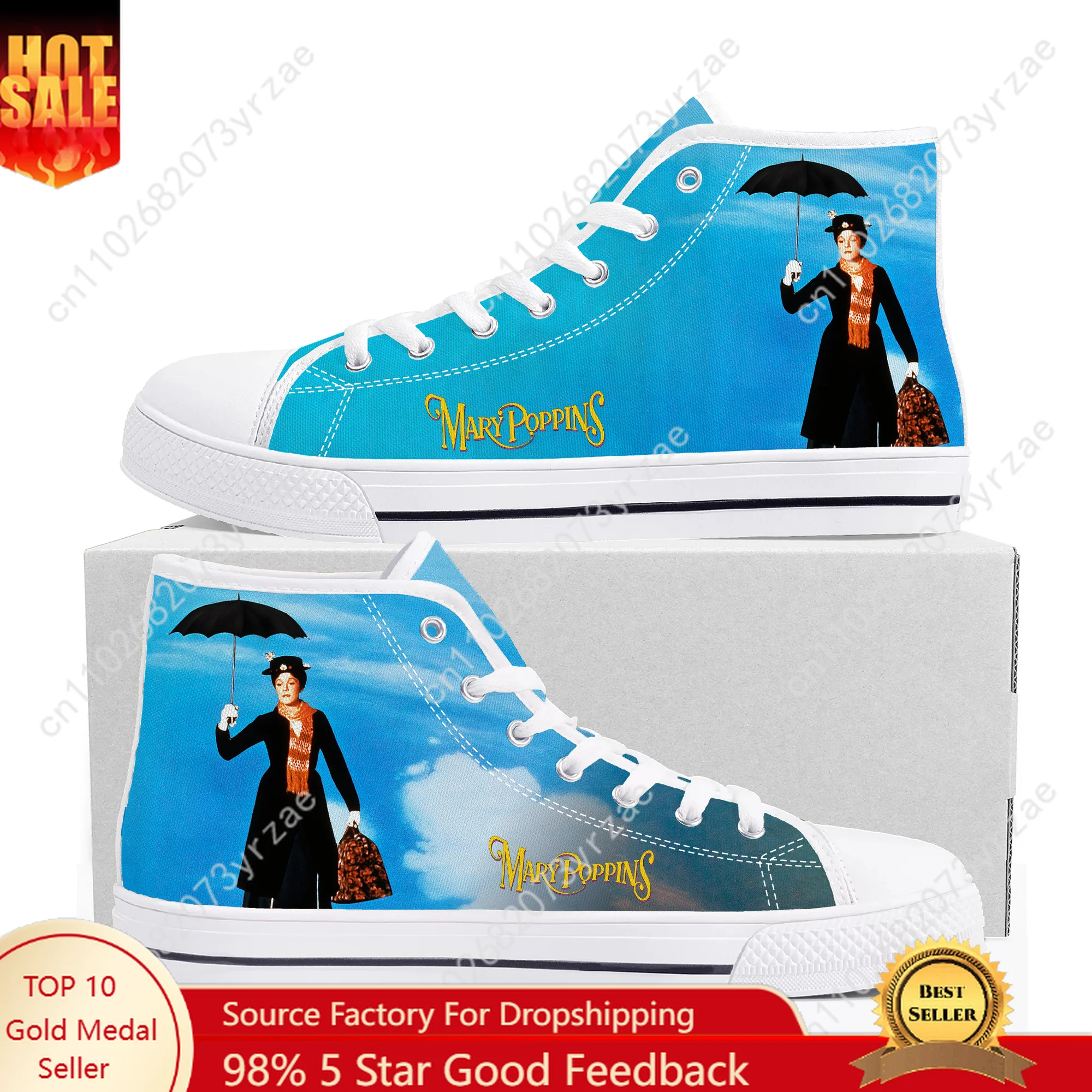 

Mary-Poppins High Top High Quality Sneaker Mens Womens Teenager Canvas Sneaker Casual Personalized Patterns Shoe Custom Shoes