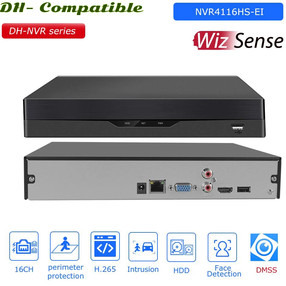  Dahua 16CH WizSense NVR replace NVR4116HS-EI Surveillance Network Video Recorder AI by Camera Face detection and Recognition